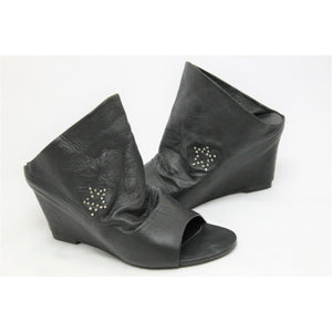 "Super Star" - Open toe, wedge booties