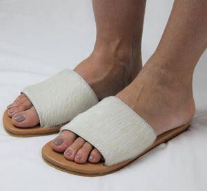 "White diamonds" - Pony hair flats